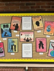 art display showing Year 6 ww2 themed propagand posters 2