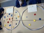 children sorting shapes