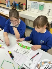 Children using counters to understand ratio - for every...there are...