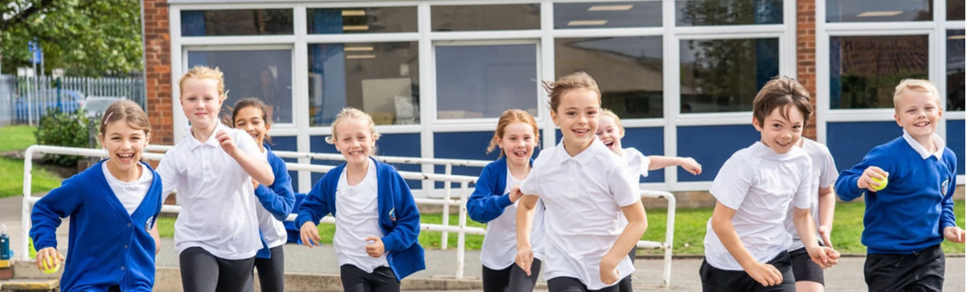 Children running in the playground