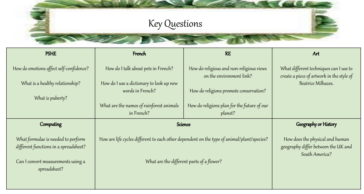 Curriculum Key Words Y5